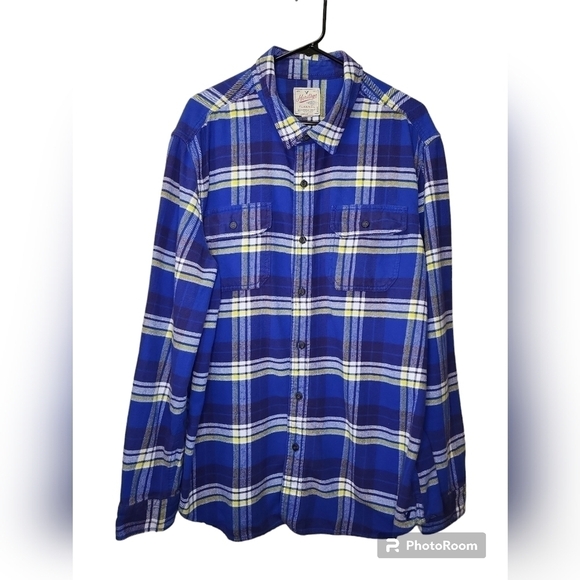 Heritage American Eagle XXL_TTG Shacket Flannel Shirt blue/white/yellow - Picture 11 of 16